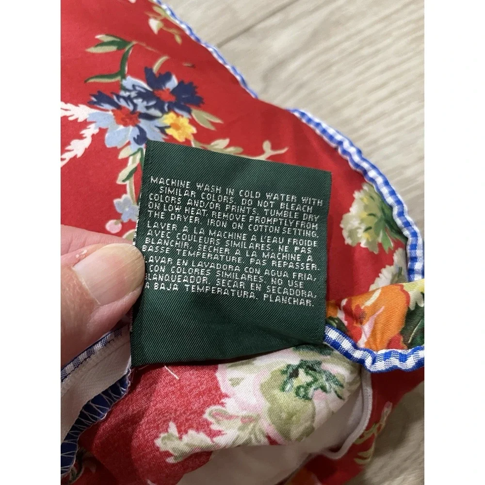 Ralph Lauren BELLE HARBOR Red Floral  Pillow French Country 20